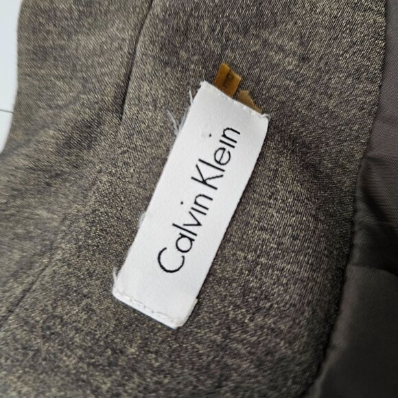 Calvin Klein M Grey Sheath Dress Wrap Cap Sleeve Career Office Professional - Picture 5 of 6